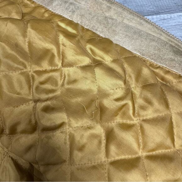 Vintage 90s Distressed Suede Bomber Jacket Grunge Pelle Primo - Picture 10 of 11